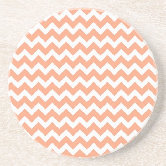 Soft Oranje Zig Zag Chevron Zandsteen Onderzetter (Voorkant)