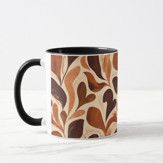 Soft Organic Art Mug – Beige & Brown Palette Mok (Links)