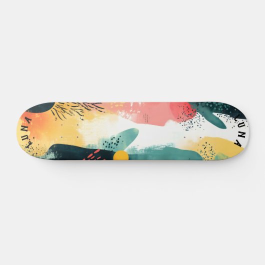 Soft Organic - Pastel Abstract Minimalist Persoonlijk Skateboard (Horizontaal)