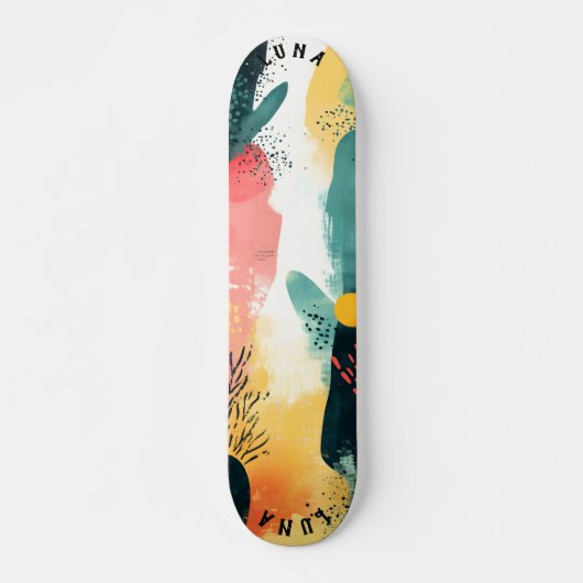 Soft Organic - Pastel Abstract Minimalist Persoonlijk Skateboard (Voorkant)