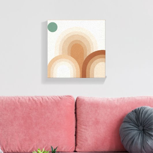 Soft Overlapping Arches – Earthy Minimalist Boho W Canvas Afdruk (Insitu (Woonkamer))