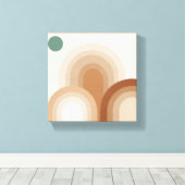 Soft Overlapping Arches – Earthy Minimalist Boho W Canvas Afdruk (Insitu (Houten vloer))