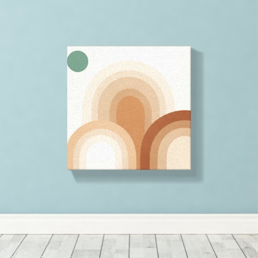 Soft Overlapping Arches – Earthy Minimalist Boho W Canvas Afdruk (Insitu (Houten vloer))