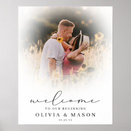 Soft Overlay Weduwwelkomstteken met foto Poster