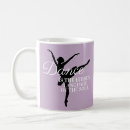 Soft Paars Ballerina Silhouette Dance Quote Koffiemok