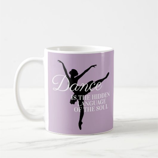 Soft Paars Ballerina Silhouette Dance Quote Koffiemok (Links)