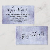 Soft Paars Grunge "We hebben verhuisd"-behuizingsk Informatiekaartje (Voorkant / Achterkant)