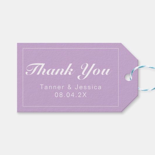 Soft Paars & White Modern minimalist - Hartelijk d Cadeaulabel (Voorkant (Horizontaal))