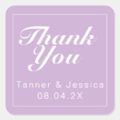 Soft Paars & White Modern minimalist - Hartelijk d Vierkante Sticker (Voorkant)