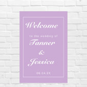 Soft Paars & White Modern Wedding Welcome Poster