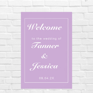 Soft Paars & White Modern Wedding Welcome Poster