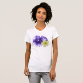 Soft Paars & Yellow Flowers Fine Jersey T-Shirt (Voorkant volledig)