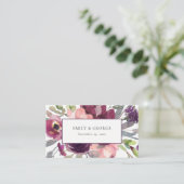 SOFT PAARSE LILA WATERVERF FLORA WEDDING WEBSITE VISITEKAARTJE (Staand voorkant)