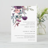 SOFT PAARSE LILA WATERVERF FLORAL WEDDING INVITE BEDANKKAART (Staand voorkant)