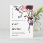 SOFT PAARSE LILA WATERVERF FLORAL WEDDING INVITE BEDANKKAART (Staand voorkant)