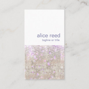 Soft Paarse Silver Sequins Beauty Stylist Visitekaartje