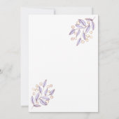 Soft Paarse Waterverf Floral Wedding Invitation Kaart (Achterkant)