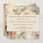 Soft Painted Roos's trouwuitnodiging Kaart (Voorkant / Achterkant)