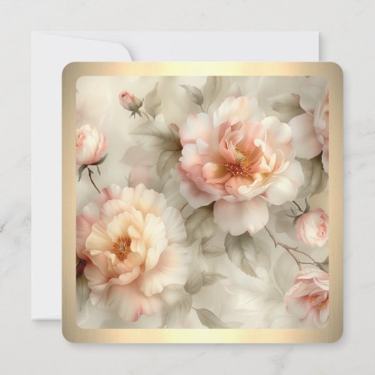 Soft Painted Roos's trouwuitnodiging Kaart (Achterkant)