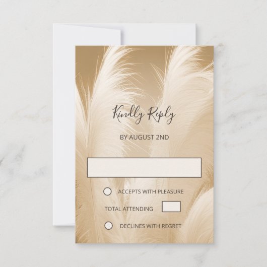 Soft Pampas Grass Photo Boho RSVP Kaartje (Voorkant)