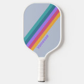 Soft Pansy Dream Stripes met naam Pickleball Paddle (Achterkant)