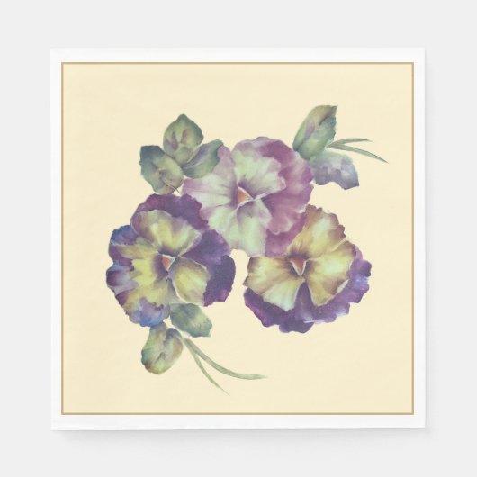 Soft Pansy Floral Napkins | Everyday & Special Occ Servet (Voorkant)