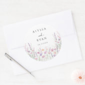 Soft Paste Floral Wildflower Wedding Ronde Sticker (Envelop)