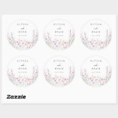 Soft Paste Floral Wildflower Wedding Ronde Sticker (Vel)