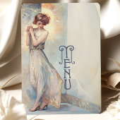 Soft Pastel Art Nouveau Wedding Menu Kaart