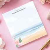 Soft Pastel Beach Ocean Floral Persoonlijke naam Notitieblok