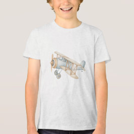 Soft Pastel Biplane Illustration Tri-Blend Shirt