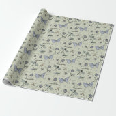 Soft Pastel Blauw & Sage Boho Baby Bugs Kinder Bab Cadeaupapier (Uitgerold)
