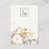 Soft Pastel Bloemen Bunch Ketting Logo Display Visitekaartje (Voorkant)