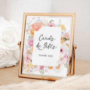 Soft Pastel Bloemen Kaarten en geschenken teken Poster