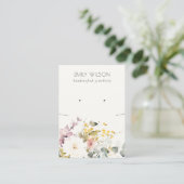 Soft Pastel Bloemen Ketting Oorbel Combo Display Visitekaartje (Staand voorkant)