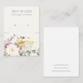 Soft Pastel Bloemen Ketting Oorbel Combo Display Visitekaartje (Voorkant / Achterkant)