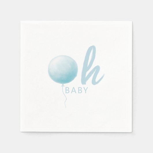 Soft Pastel Blue Balloon Baby Boy Shower Party Servet (Voorkant)