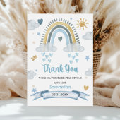 Soft Pastel Blue Boho Baby shower Bedankt