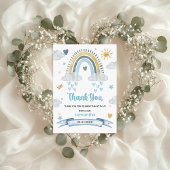 Soft Pastel Blue Boho Baby shower Bedankt