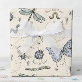 Soft Pastel Blue & Cream Boho Baby Bugs Kinder Bab Cadeaupapier