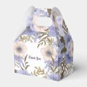 Soft Pastel Blue Flowers Paarse Blooms Baby shower Bedankdoosjes (Achterkant)