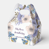 Soft Pastel Blue Flowers Paarse Blooms Baby shower Bedankdoosjes (Voorkant Zijde)