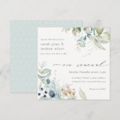 Soft Pastel Blue Green Foliage Vow Renewal Invite Bedankkaart (Voorkant / Achterkant)