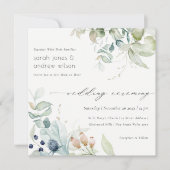 Soft Pastel Blue Green Foliage Weddenschap Bedankkaart (Voorkant)