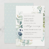 Soft Pastel Blue Green Foliage Weddenschap Bedankkaart (Voorkant / Achterkant)