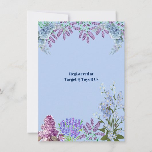 Soft Pastel Blue Hydrangea Paarse Lila Verjaardag Kaart (Achterkant)