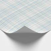 Soft Pastel Blue Linen Plaid Cadeaupapier (Hoek)