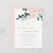 SOFT PASTEL BLUSH FLORAL BUNCH WATERVERF RSVP (Voorkant / Achterkant)
