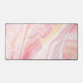 Soft Pastel Blush Pink Marble Naam toevoegen of Mo Bureaumat (Voorkant)
