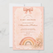 Soft Pastel Boho Rainbow Baby Shower Kaart (Voorkant)